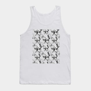 French Bulldog newspaper style Pop Art Seamless pattern Tank Top